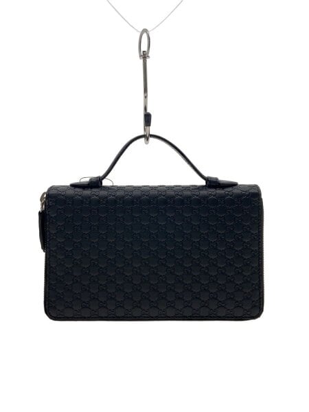 グッチ  マイクログッチシマ ドキュメントケース トラベルケース 黒 GUCCI(グッチ) / ドキュメントケース_マイクログッチシマ/レザー/BLK