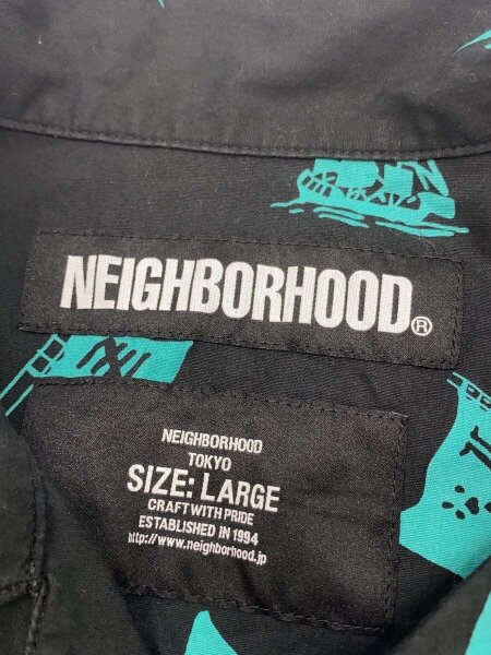 NEIGHBORHOOD(ネイバーフッド) / 半袖シャツ/L/コットン/BLK/総柄