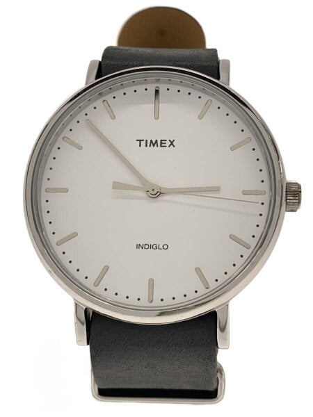 TIMEX(タイメックス) / クォーツ腕時計/アナログ/レザー/WHT/BLK 