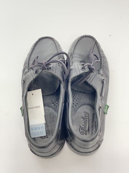 Paraboot(パラブーツ) / BARTH/シボ革/デッキシューズ/UK6/BLK/レザー