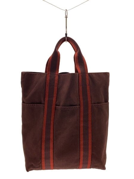 HERMES エルメス トートバッグMM フールトゥ キャンバス ボルドー