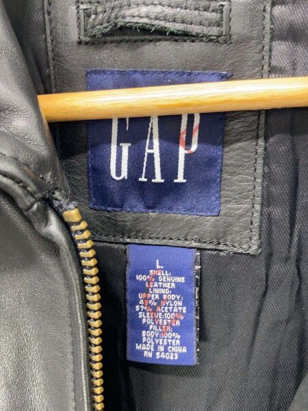 美品 オールドギャップ レザージャケット ブルゾン 牛革 Lサイズ ブラック GAP(ギャップ) / OLD GAP/レザージャケット・ブルゾン/L/レザー/BLK
