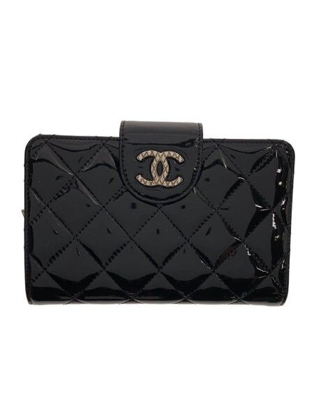 特価【CHANEL】パテントレザー/二つ折り財布/ CHANEL(シャネル) / マトラッセ/2つ折り財布/パテントレザー/BLK