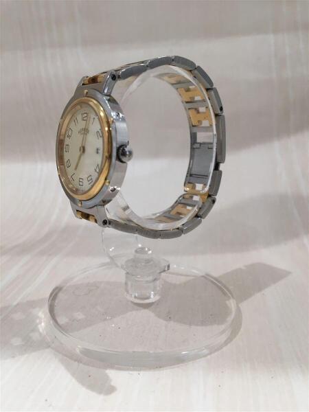 HERMES(エルメス) / クォーツ腕時計/クリッパー/GPxSSコンビ/キズ有