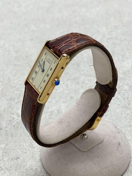Cartier(カルティエ) / クォーツ腕時計/--/レザー/BEG/BRW/590005